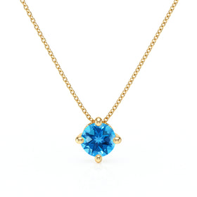 Pendentif solitaire topaze Lune de Miel - 3