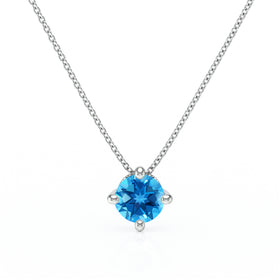 Pendentif solitaire topaze Lune de Miel - 3