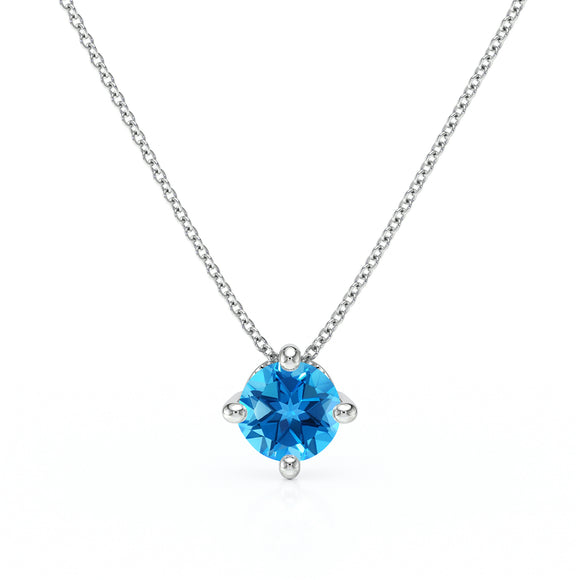 Pendentif solitaire topaze Lune de Miel - 3