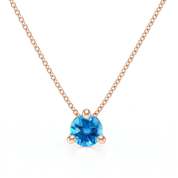 Pendentif solitaire topaze Lune de Miel - 4
