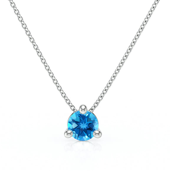 Pendentif solitaire topaze Lune de Miel - 4