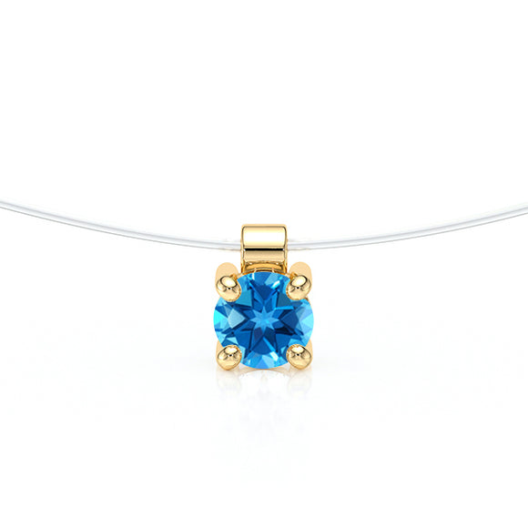 Pendentif solitaire topaze Lune de Miel - 8