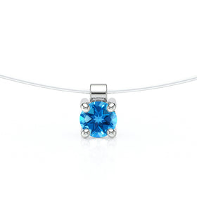Pendentif solitaire topaze Lune de Miel - 8