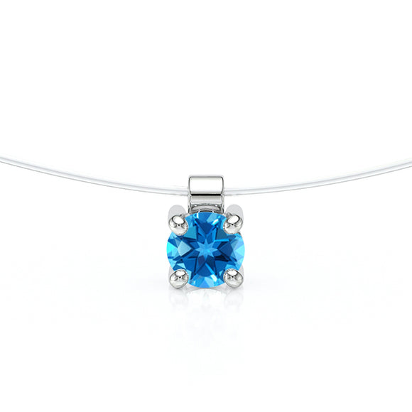 Pendentif solitaire topaze Lune de Miel - 8