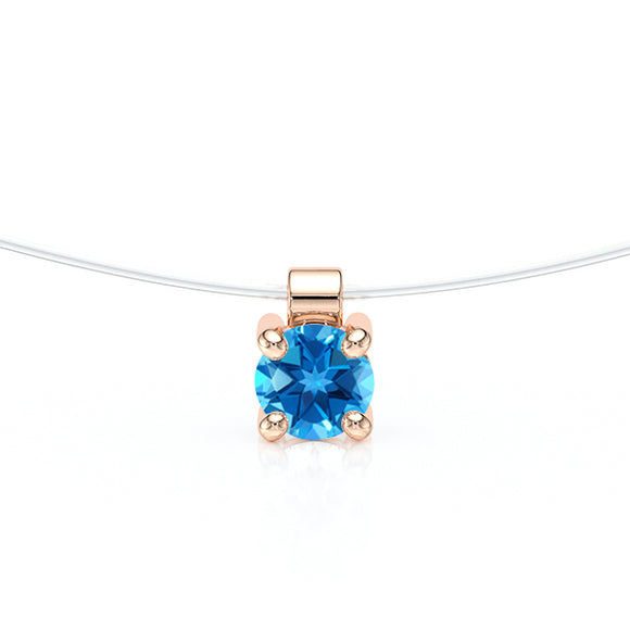 Pendentif solitaire topaze Lune de Miel - 8