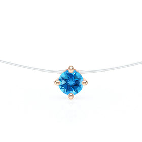 Pendentif solitaire topaze Lune de Miel - 9