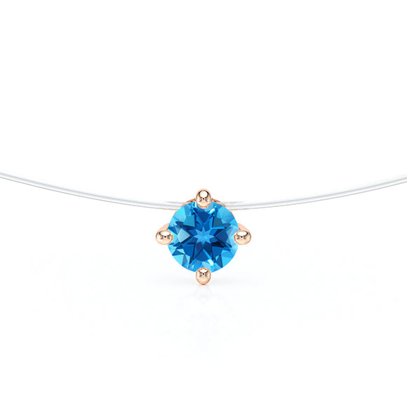 Pendentif solitaire topaze Lune de Miel - 9