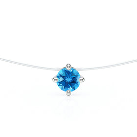 Pendentif solitaire topaze Lune de Miel - 9
