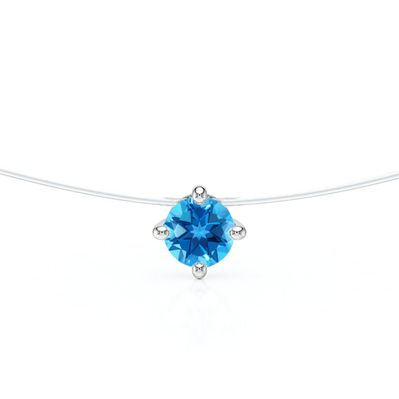 Pendentif solitaire topaze Lune de Miel - 9