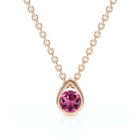 Pendentif solitaire tourmaline Amour de Minuit - 1