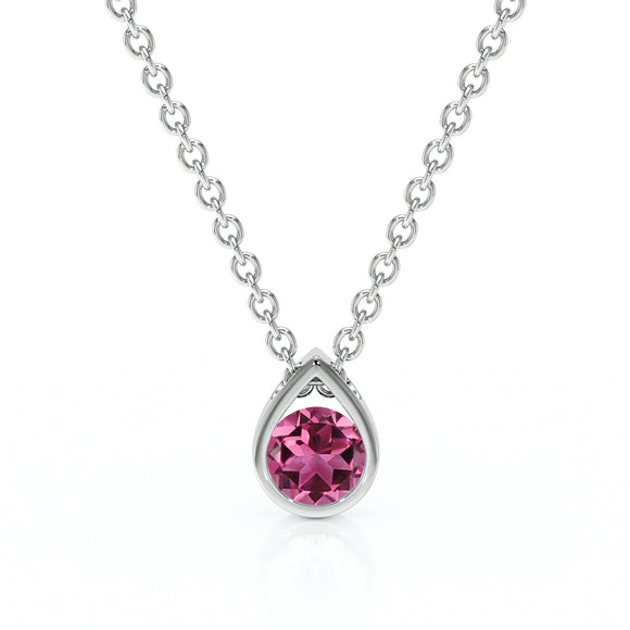 Pendentif solitaire tourmaline Amour de Minuit - 1