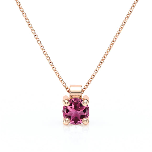 Pendentif solitaire tourmaline Lune de Miel - 1
