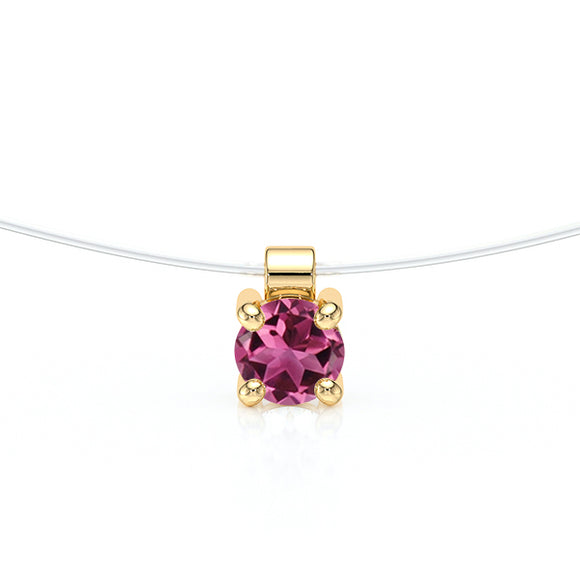 Pendentif solitaire tourmaline Lune de Miel - 8