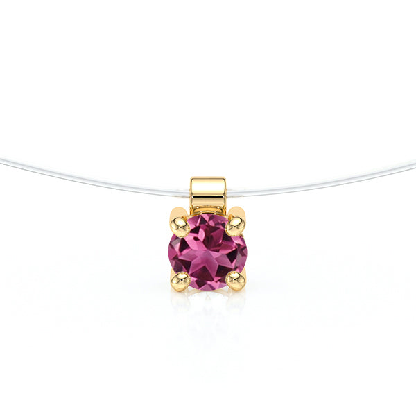 Pendentif solitaire tourmaline Lune de Miel - 8