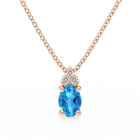 Pendentif topaze et diamant Coucher de Soleil - 5