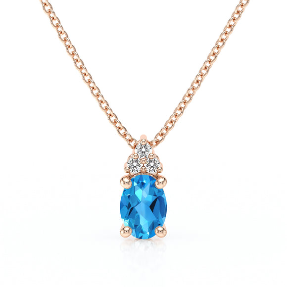Pendentif topaze et diamant Coucher de Soleil - 5