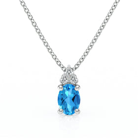 Pendentif topaze et diamant Coucher de Soleil - 5