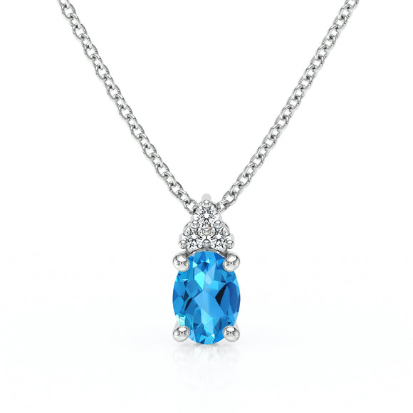 Pendentif topaze et diamant Coucher de Soleil - 5