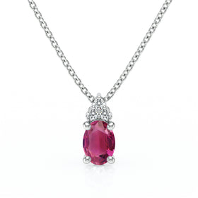 Pendentif tourmaline et diamant Coucher de Soleil - 5