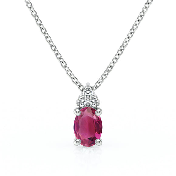 Pendentif tourmaline et diamant Coucher de Soleil - 5