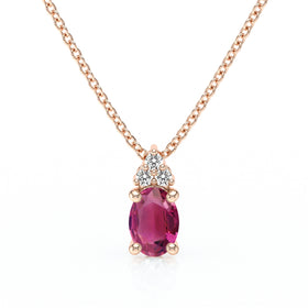 Pendentif tourmaline et diamant Coucher de Soleil - 5