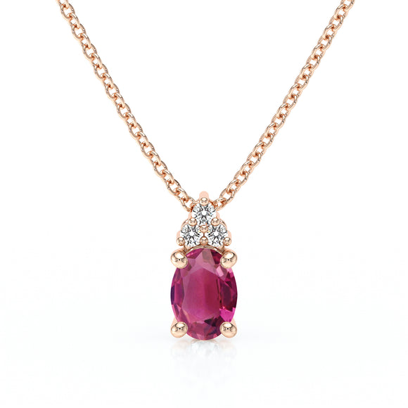 Pendentif tourmaline et diamant Coucher de Soleil - 5