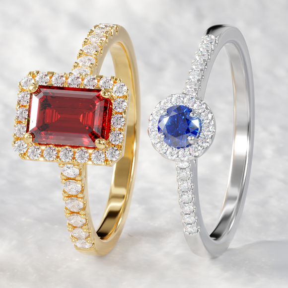 Bague entourage saphir et diamant Pour la Vie - 1