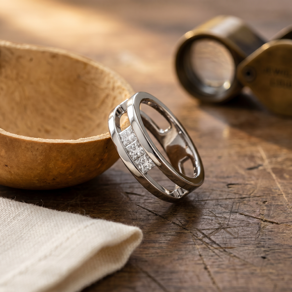 Bague trilogie diamant Premier Pas - 4