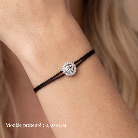 Bracelet cordon entourage rubis et diamant Promets Moi - 1