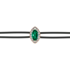 Bracelet cordon émeraude entourage diamant Coup de Foudre - 5