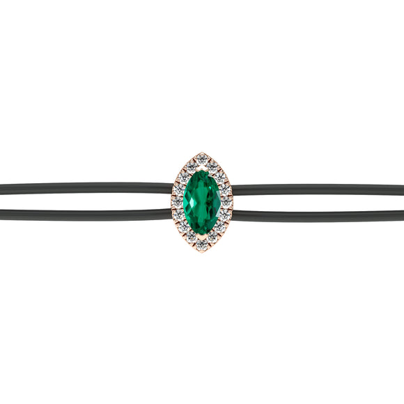 Bracelet cordon émeraude entourage diamant Coup de Foudre - 5