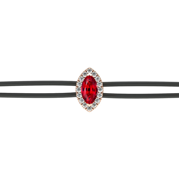 Bracelet cordon rubis entourage diamant Coup de Foudre - 5