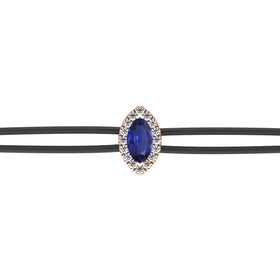 Bracelet cordon saphir entourage diamant Coup de Foudre - 5