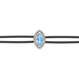 Bracelet cordon aigue-marine entourage diamant Coup de Foudre - 5
