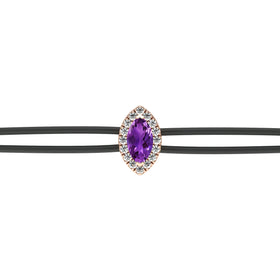 Bracelet cordon améthyste entourage diamant Coup de Foudre - 5