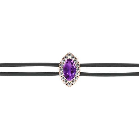 Bracelet cordon améthyste entourage diamant Coup de Foudre - 5