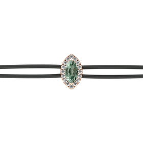 Bracelet cordon saphir vert entourage diamant Coup de Foudre - 5