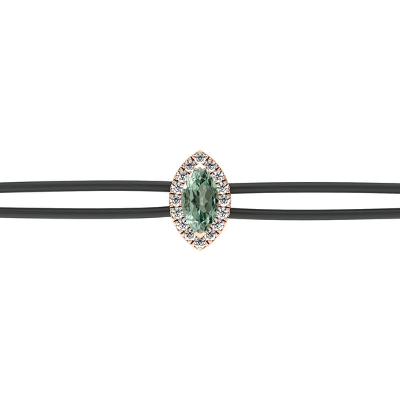 Bracelet cordon saphir vert entourage diamant Coup de Foudre - 5