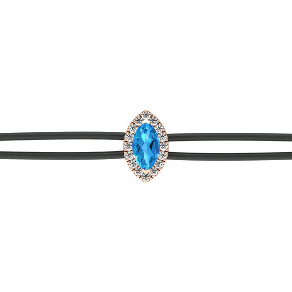 Bracelet cordon topaze entourage diamant Coup de Foudre - 5