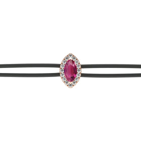 Bracelet cordon tourmaline entourage diamant Coup de Foudre - 5