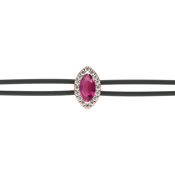 Bracelet cordon tourmaline entourage diamant Coup de Foudre - 5