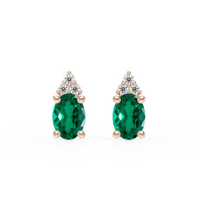 Boucles d'oreilles émeraude diamant Coucher de Soleil - 5