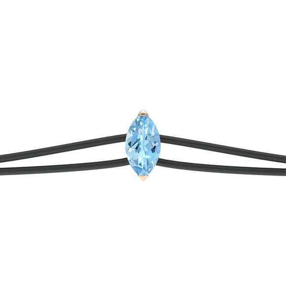 Bracelet cordon aigue-marine Lune de Miel - 2
