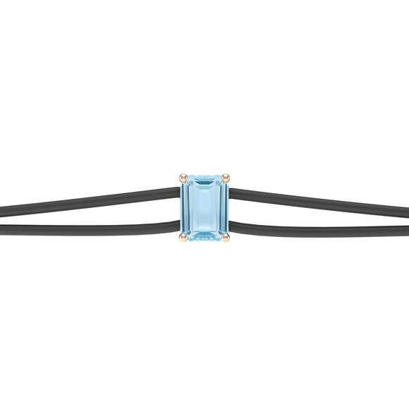 Bracelet cordon aigue-marine Lune de Miel - 3
