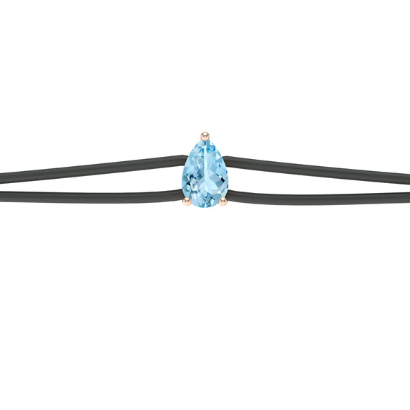 Bracelet cordon aigue-marine Lune de Miel - 4