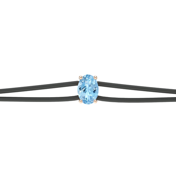 Bracelet cordon aigue-marine Lune de Miel - 5