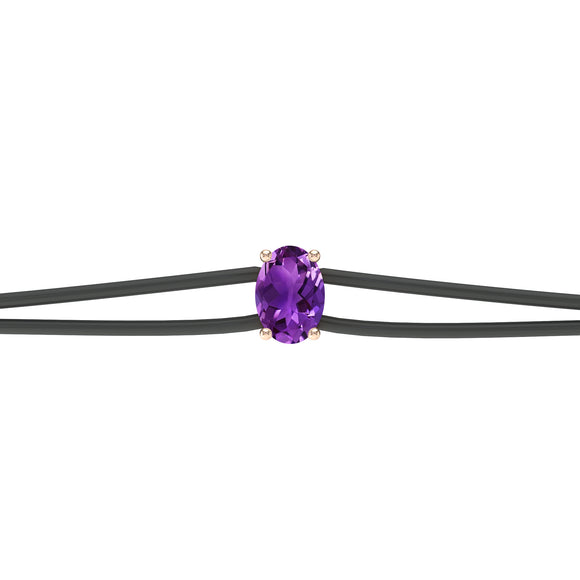 Bracelet cordon améthyste Lune de Miel - 5