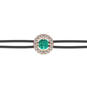 Bracelet cordon entourage émeraude et diamant Promets Moi - 1