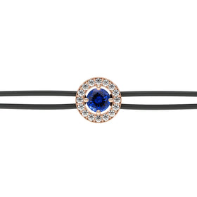 Bracelet cordon entourage saphir et diamant Promets Moi - 1
