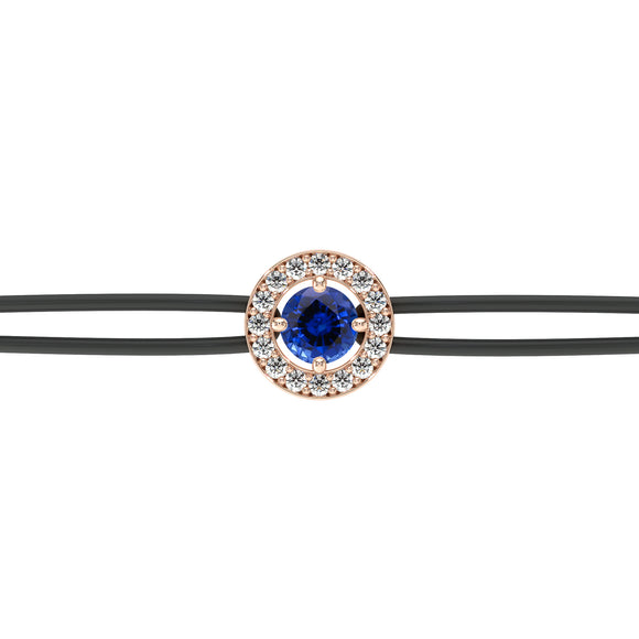 Bracelet cordon entourage saphir et diamant Promets Moi - 1